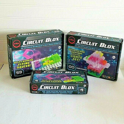 E-Blox Circuit Blox 3 Sets 1 Sound Activated, Circuit Board Building STEM Toys 