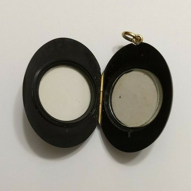 Victorian Vulcanite Monogram Pendant Locket