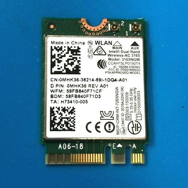  Wlan Karte Original FÃ¼R Dell Vostro P62f Serie