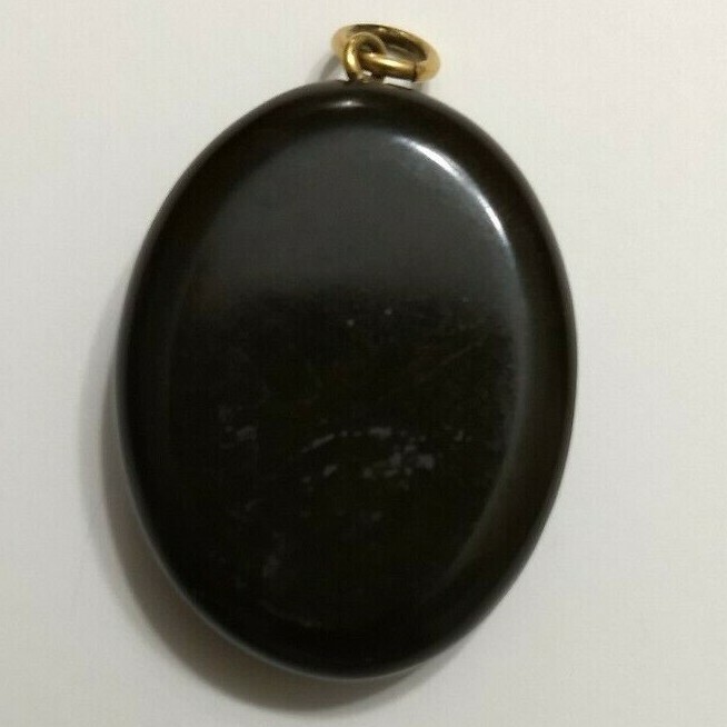 Victorian Vulcanite Monogram Pendant Locket