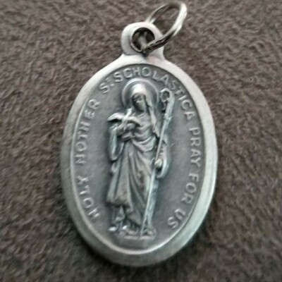 St. Scholastica double sided medal