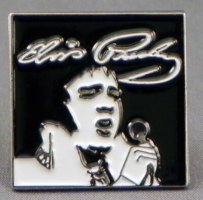 Elvis Presley pin badge. The King. 1960s comeback. Older Elvis. Metal. Enamel.
