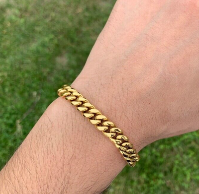 Miami Cuban Link Chain Bracelet 8mm 8 Men s Women s 10K Solid