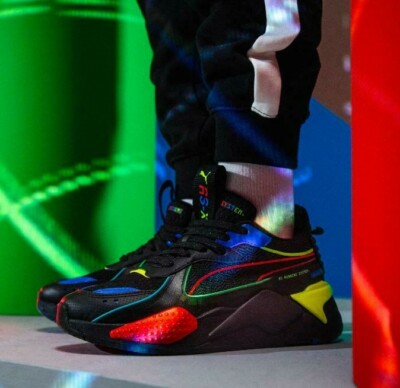 PUMA RS-X HYPNOTIC 382123-01 BLACK RED BLUE MEN'S RUNNING CASUAL SHOES AUTHENTIC