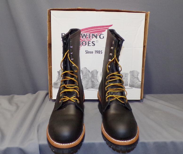 GREAT RED WING Made in USA 2218 BLACK Logger Work Boots MANY