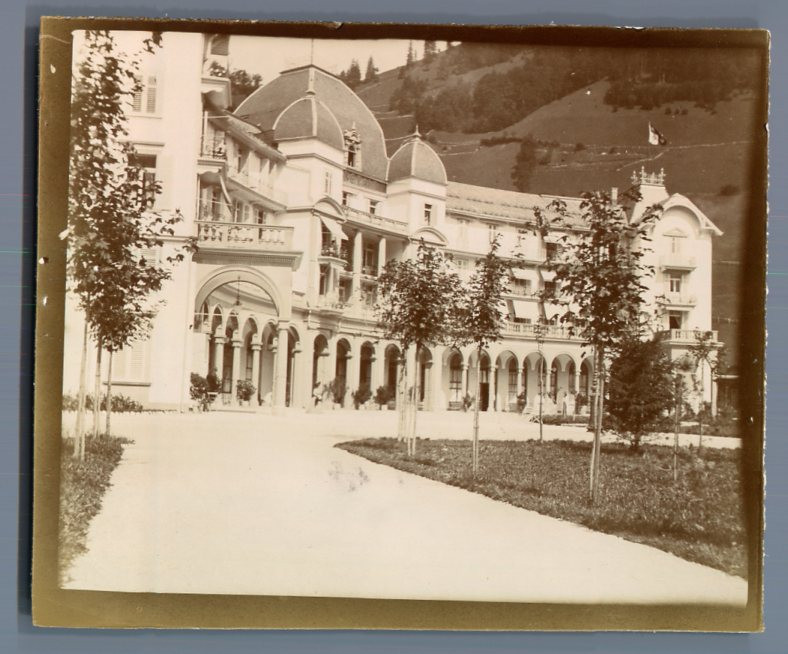 Suisse, Engelberg Kuranstalt  Vintage Citrate Print.  Tirage Citrate  10x13 