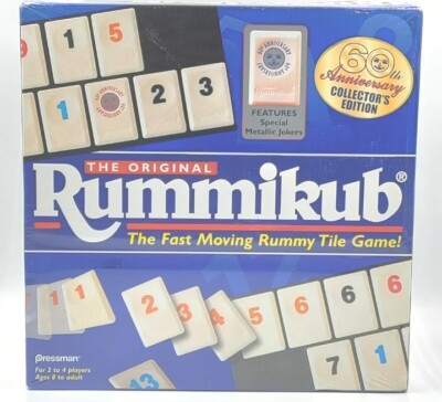 Rummikub Rummy Tile Game 60th Anniversary Collectors Edition Metallic Jokers NEW