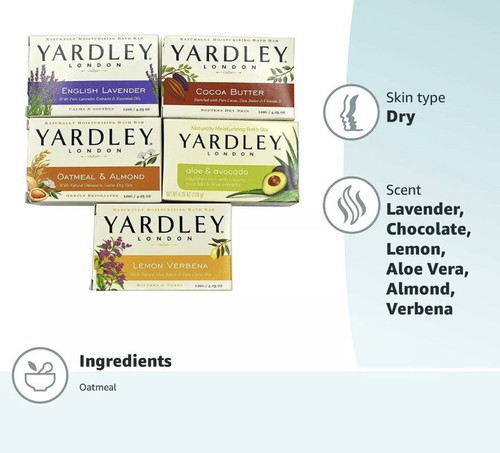 (10) Yardley London Soap Bath Bar Bundle English Lavender, Oatmeal