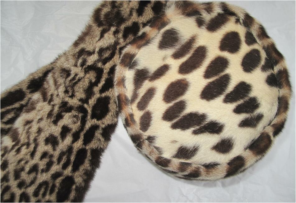 Vintage fur hat, collar wrap and belt. Gartenhaus c1940s and later