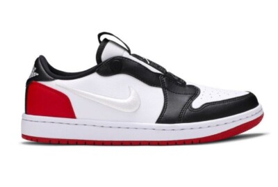 Size 8.5 Nike Women's Air Jordan 1 Low Slip Black Toe Red AV3918-102