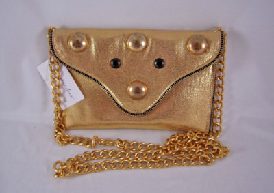 NWT J.J. Winters Dome Stud Coin Purse GOLD JJ Winters