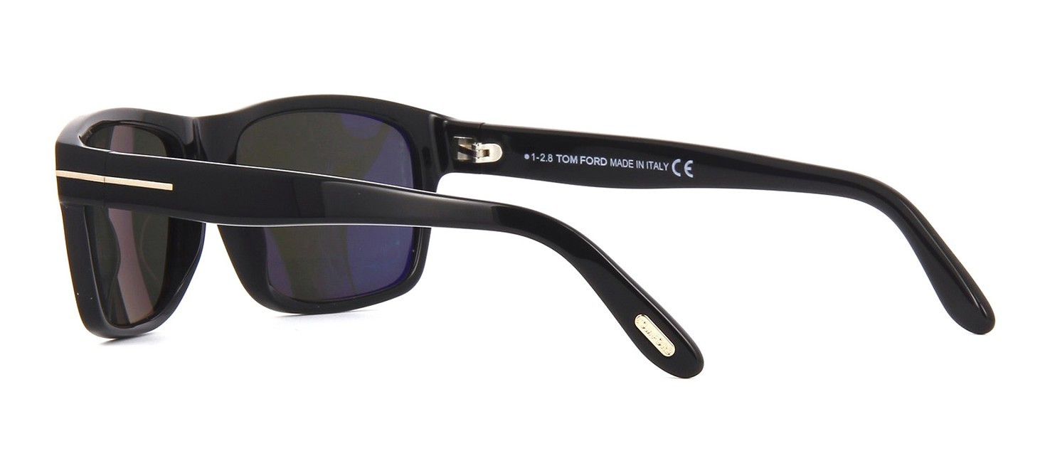 Pre-owned Tom Ford August Ft 0678 Shiny Black/grey Polarised (01d) Sunglasses