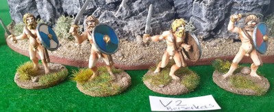4 x 28mm Pro-painted Dark Age Viking Berserker warriors (V2)
