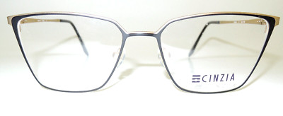 CINZIA CIN 5091 C1 BLACK AND GOLD METAL EYEGLASS FRAME   135   53 - 17