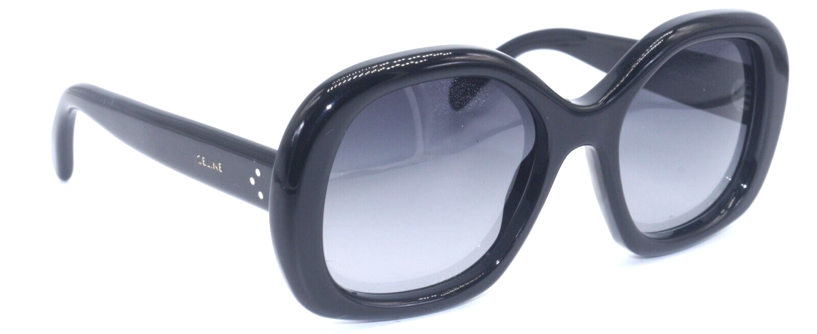 Pre-owned Celine Cl 40163i 01b Black/grey Gradient Lenses Authentic Sunglasses 55-19 In Gray