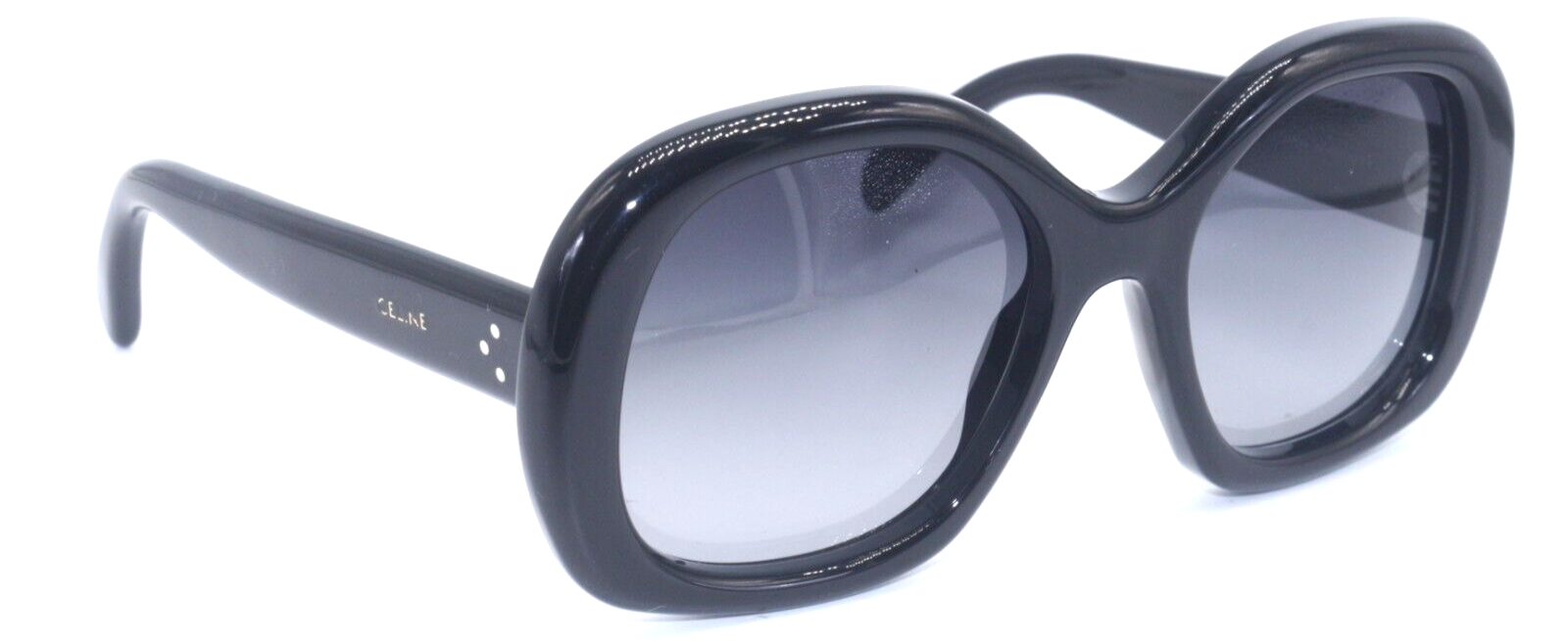 Pre-owned Celine Cl 40163i 01b Black/grey Gradient Lens Authentic Sunglasses 55-19 In Gray