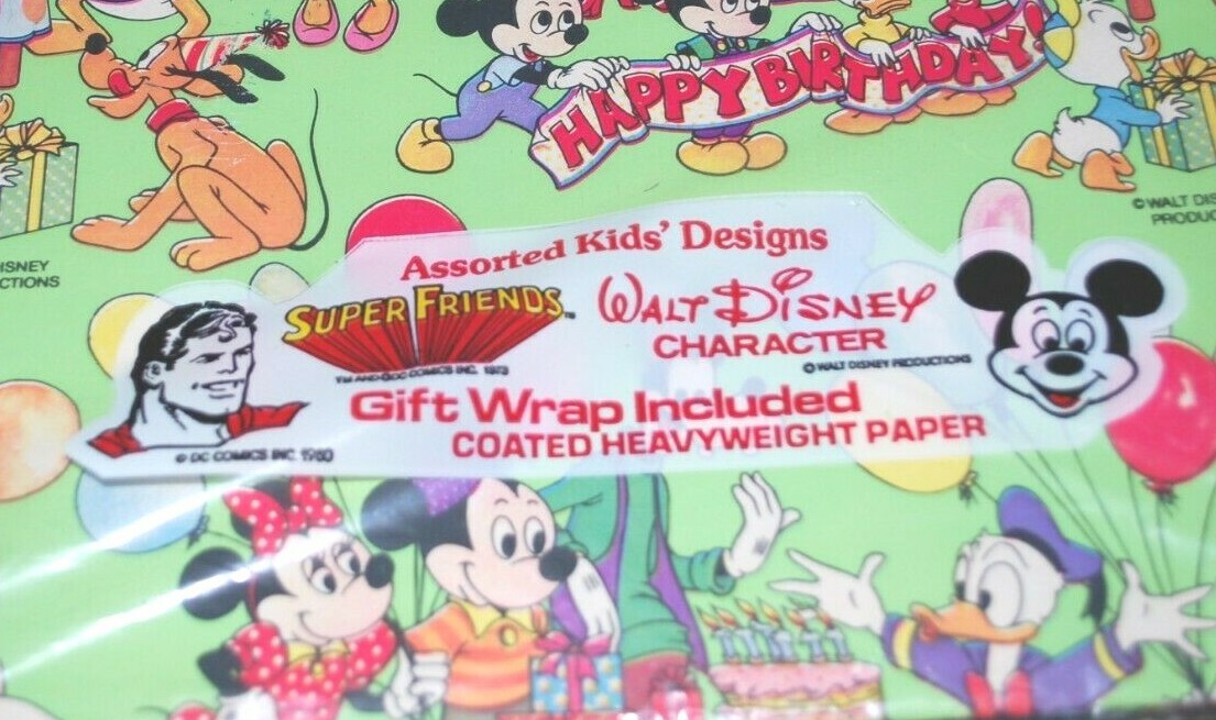 lot of Vintage Children's Wrapping Paper Super Friends/Walt Disney & others