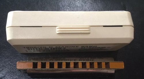 HOHNER MARINE BAND HARMONICA No.1896 Germany Original Box Vintage KEY D