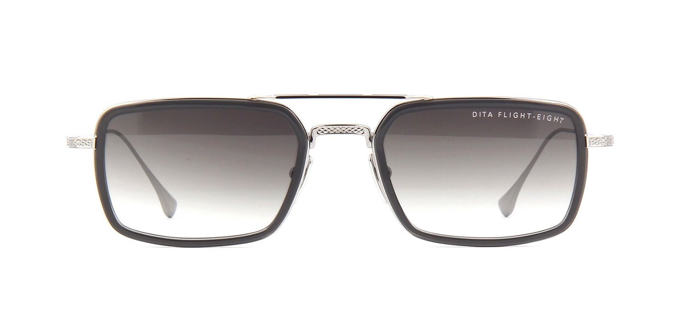 Pre-owned Dita Flight-eight Smokey Grey Crystal/dark Grey Shaded (01) Sunglasses In Gray