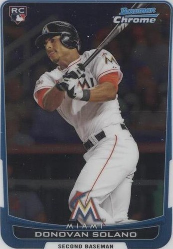Donovan Solano 2023 Topps Chrome Update Blue & Green Lava