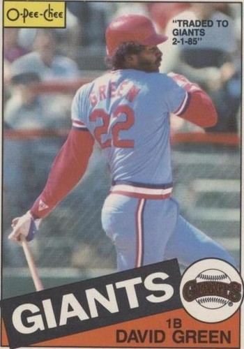 1985 O-Pee-Chee #87 David Green San Francisco Giants Near Mint or
