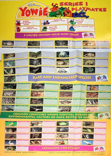 Vintage 1990s Cadbury Yowie Collectable Animals - You Choose. Tracked Postage