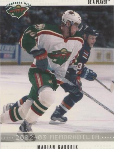 2002-03 In the Game Be A Player Memorabilia - Marian Gaborik #109