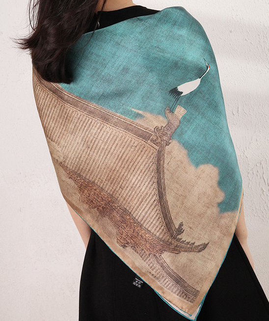 43 inch square Scarf 100% Silk Women neckerchief Shawl Wrap green MY1