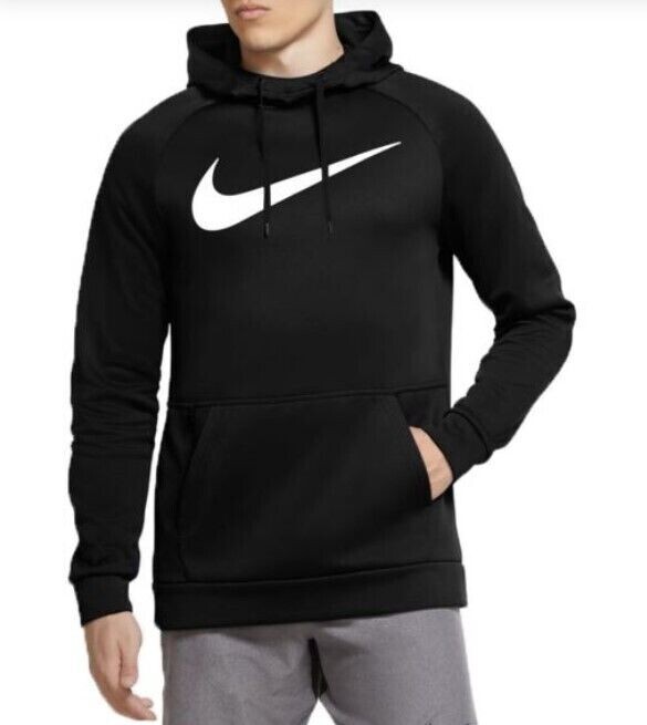 МУЖСКАЯ ЧЕРНАЯ ТОЛСТОВКА NIKE С КАПЮШОНОМ THERMA FIT SWOOSH И НАКЛАДНЫМ КАРМАНОМ НА МОЛНИИ CU6238-010 XLARGE