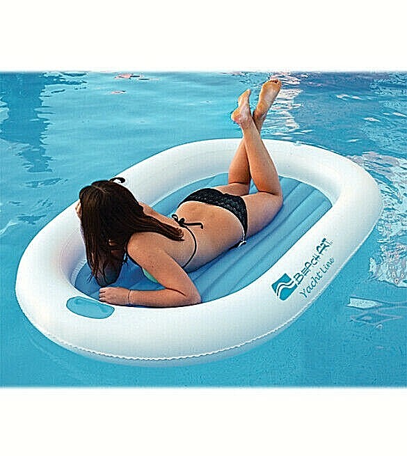 Materassino Gonfiabile Ovale Monoposto Yacht Line 185x117x20 cm Mare Piscina 1