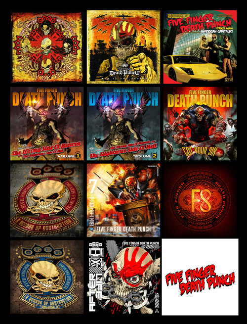 Five Finger Death Punch アルバムコレクション FIVE FINGER DEATH PUNCH album cover discography magnet (3.75