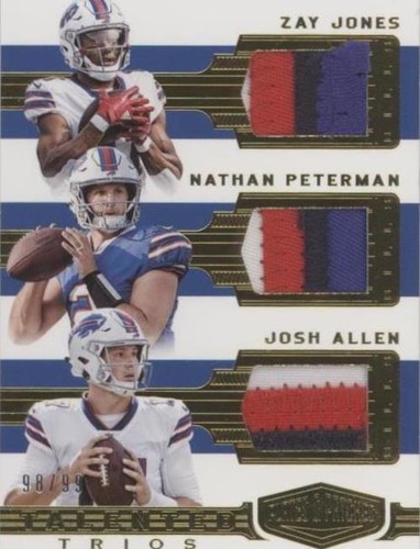 2018 Panini Plates & Patches Josh Allen Nathan Peterman Zay Jones #TT-ZNJ