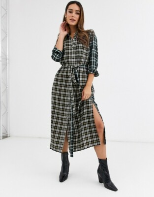 NWT French Connection Este check maxi dress us2