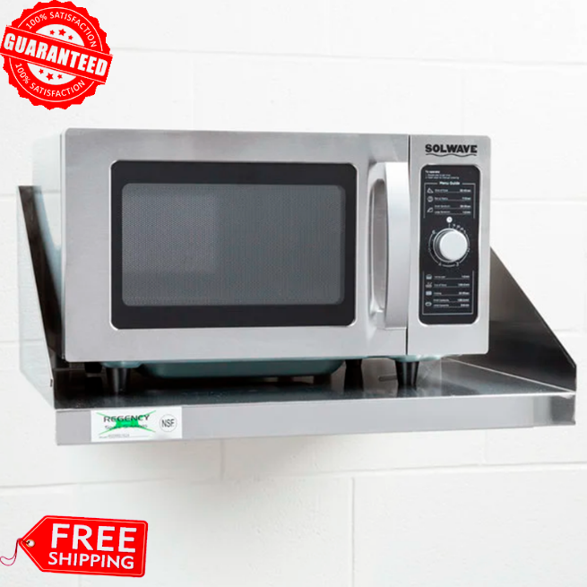 Stainless Steel Commercial Restaurant Wall Mount Microwave Shelf NSF 24