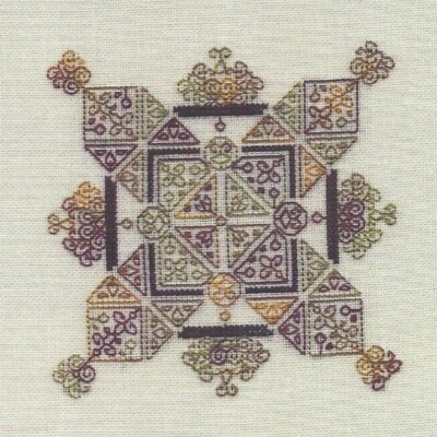 PENDENTS--Beautiful Design--Purple-Green-Yellow--Counted Cross Stitch Pattern