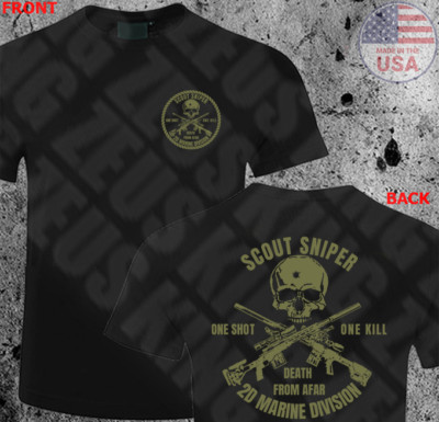 USMC United States Marine Corps Scout Sniper Camp 2d marine Division Tshirt