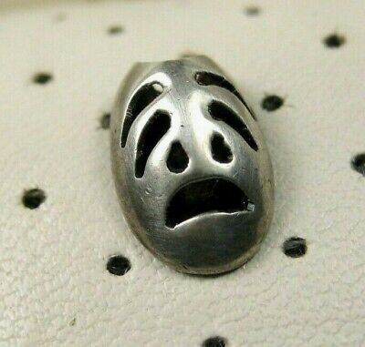 Scary Broadway Vintage Sterling Silver Theater Drama Tragedy Mask Tie Pin 925