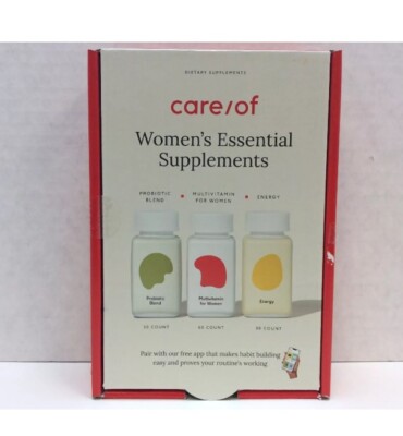 Care/of Women's Essential Supplements (Multivitamin, Probiotic, Energy), 06/2025