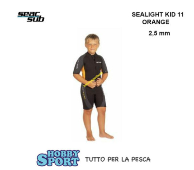 MUTA ESTIVA SEACSUB 2.5mm SEALIGHT KID 11 ORANGE BAMBINO CERNIERA ANTERIORE SEAC