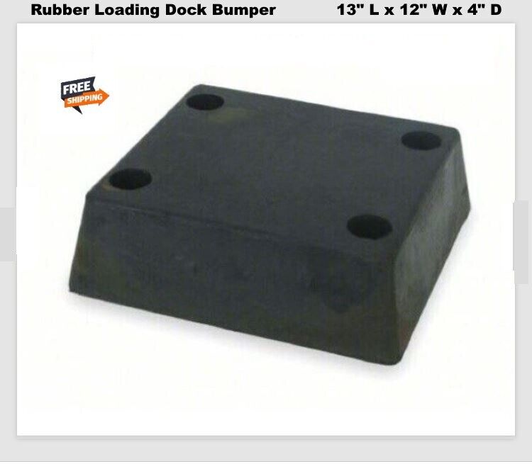Rubber Loading Dock Bumper 13" L x 12" W x 4" D Truck Boat Trailer  Wall Protect