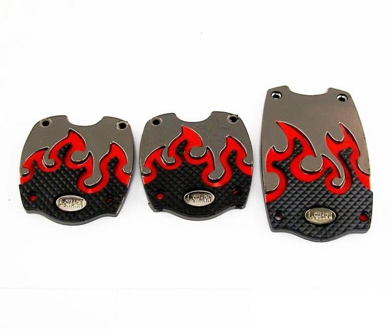 Copripedali Copri Pedali Auto Universali Freno Frizione Acceleratore Fiamme sus