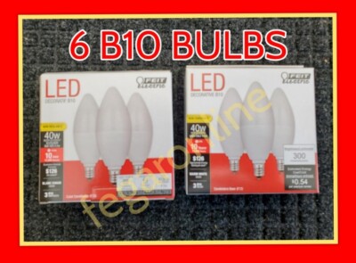 6 BULBS PACK LED B10 Feit  CTF40/10KLED/3 4.5W 3000K 300L WARM WHITE E12 20826