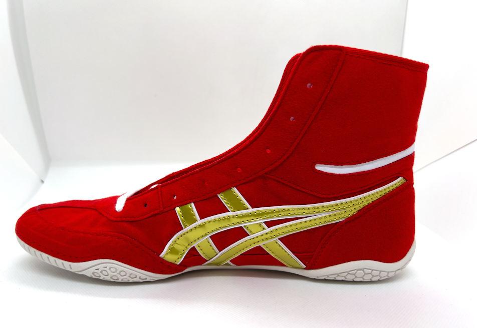 asics Boxing Wrestling Shoes Red Gold Line White 1083A001 EX