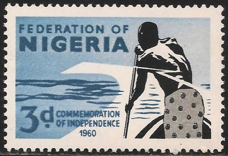 Nigeria #98 (A20) VF MNH - 1960 3p Man Paddling Canoe / Independence