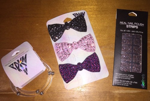 Katy Perry Prism Rhinestone Bracelet Choker Hair Bow Clips Glitter Nail