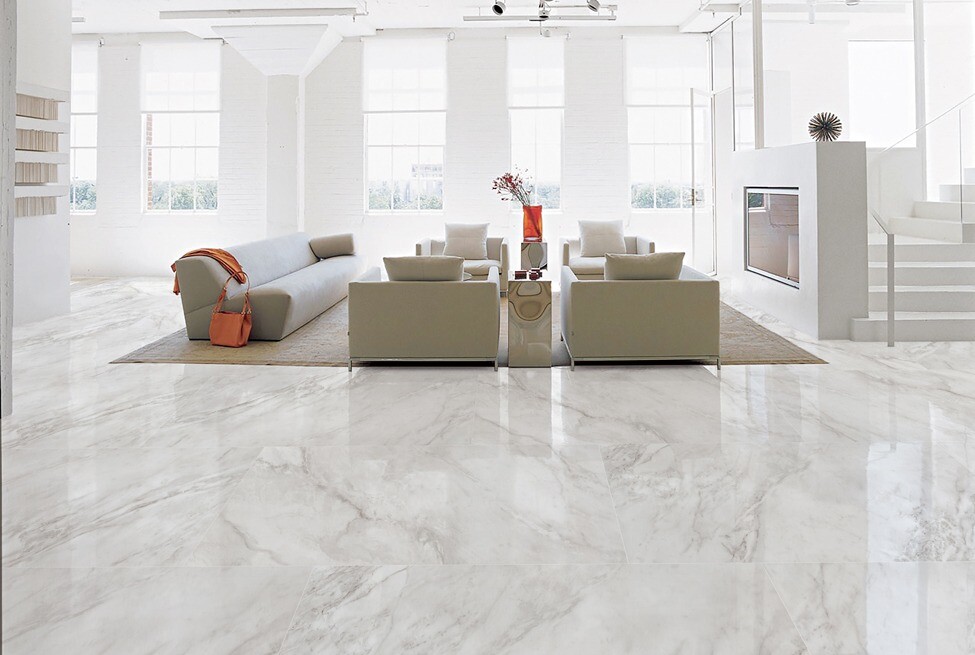 1200 X 600 Large Format Ceramic Tiles With White Grey Marble Soft 