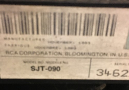 1980s RCA SelectaVision CED Video Disc Player Model SJT 090 Parts or Repair