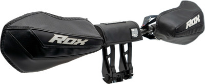 Rox Gen 3 Flex-Tec Snowmobile Handguards Black/White FT3-HG-W
