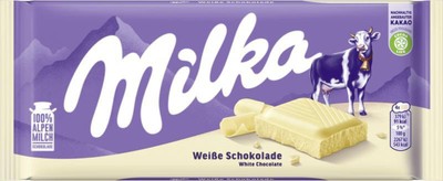Milka Chocolate Candy | Milka White Chocolate Bar | 3,5 Ounce Total /100 Gr