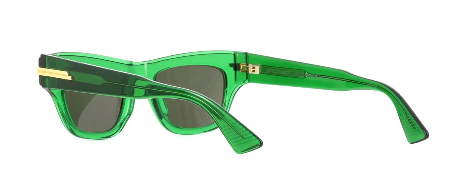 Pre-owned Bottega Veneta Bv1122s Green Crystal/green (004) Sunglasses
